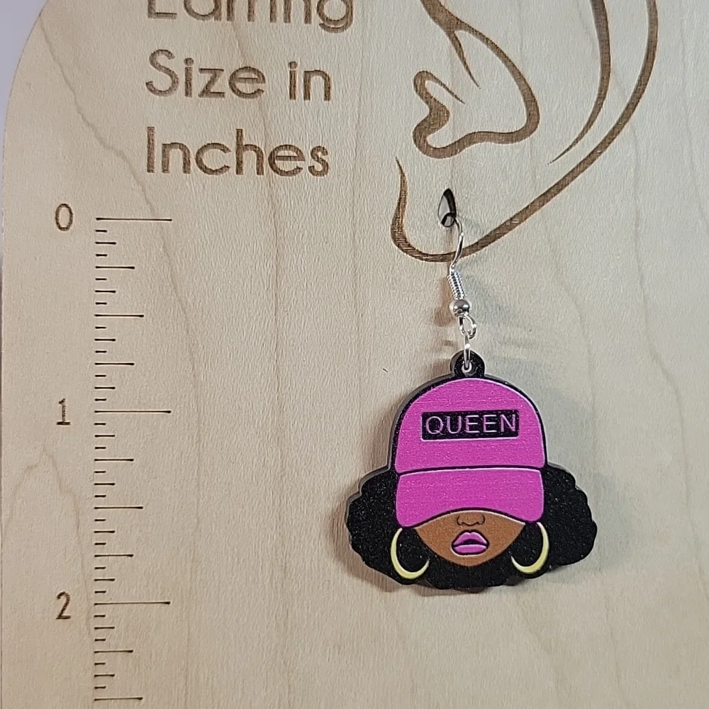 Queen Ethnic Girl Drop Earrings, S925 - Picture 4 of 5